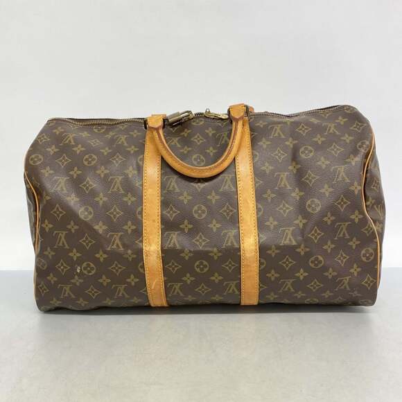 LOUIS VUITTON Authentic Brown Monogram Keepall 50 Boston Bag